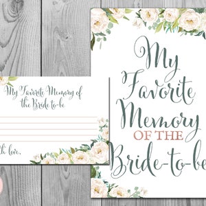 My Favorite Memory of the Bride to-be, Memory Lane Game, Engagement Party Game, Bridal shower Game Printable, Instant Download TH61 dd