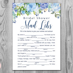 Hortensie Bridal Shower Mad Libs, Hochzeit Rat Karten, Hochzeit Mad Libs, Brautdusche Mad Libs, Braut Mad Libs, Mad Lib Rat TH84 z