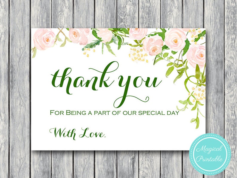 Thank You Cards For Wedding Favors