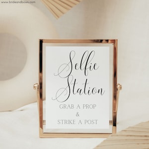 Selfie Station Sign, Minimalist Wedding Photobooth Sign, Wedding Selfie Station Sign, Printable Wedding Decoration BS734E