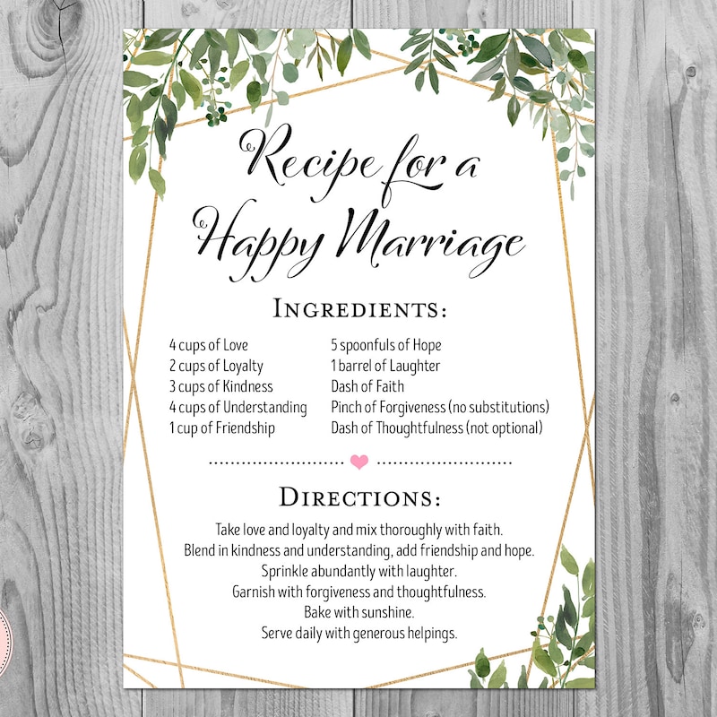 Recipe for Marriage - Etsy