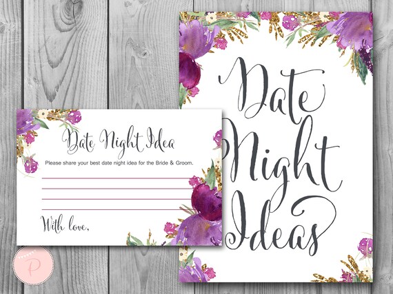 Purple Fl Date Night Ideas Cards Purple Fl Date Night Ideas