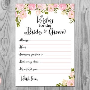 Deseos para los novios, Tarjetas de consejos para los novios, Actividades de fiesta de compromiso, Juegos de despedida de soltera imprimibles, WD67 TH13