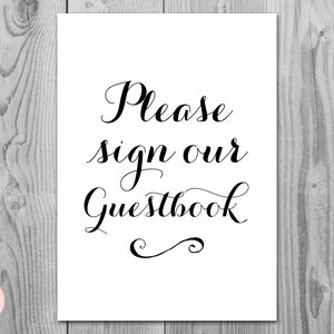 Guestbook Sign, Sign our Guestbook, Printable Guestbook Sign, Wedding Guest book Sign, Engagement Party Guestbook TG00 sign TH00