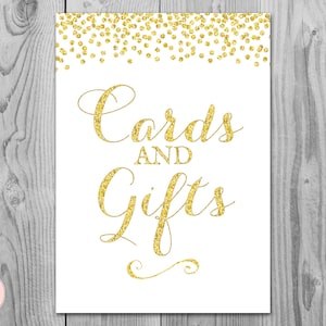 Gold Cards and Gifts Sign, Download, Decoration Printable Sign, Wedding Thank you Sign, Engagement Party thank you sign wd101 TH31