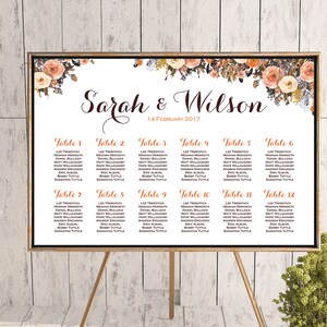 Otoño Otoño Encuentra tu Carta de Asiento, Tabla de Asientos de Boda Imprimible, Cartel de Asientos de Boda, Signo de Asiento, Tabla de Asientos de Boda wd82 WC74