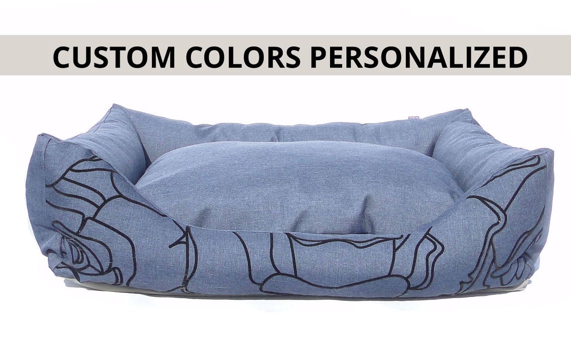 Dog Bed Niko Custom Colors/large Dog Bed/name Embroidery Etsy