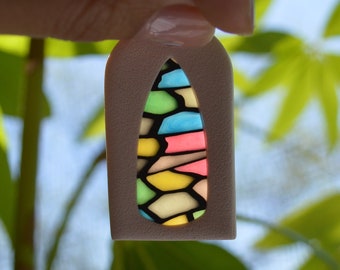 Handmade stained glass window earrings