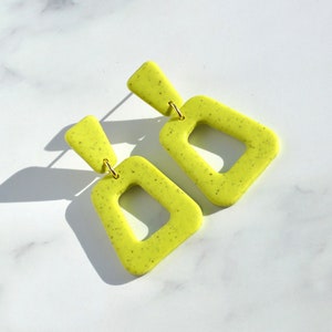 Speckled Lime Polymer Clay Earrings