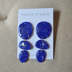 Lapis Lazuli Polymer Clay Earrings Various Styles image 9