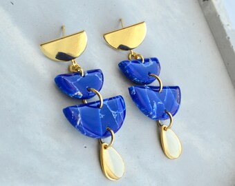 Lapis Lazuli Polymer Clay Earrings | Six Different Styles