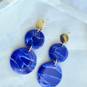 Lapis Lazuli Polymer Clay Earrings Various Styles image 3