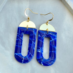 Lapis Lazuli Polymer Clay Earrings Various Styles image 7