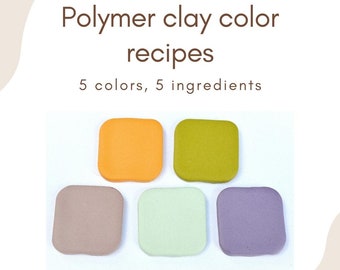 Polymer clay color recipes | Funky modern assorted shades