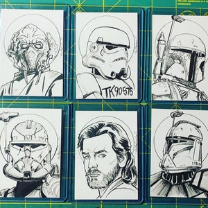 Custom 2.5x3.5” Black & White Character Sketch Card