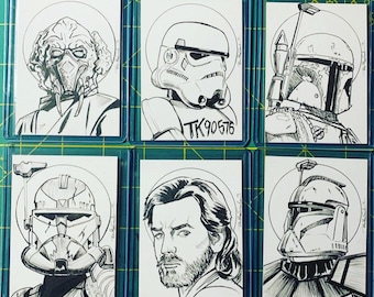 Custom 2.5x3.5” Black & White Character Sketch Card