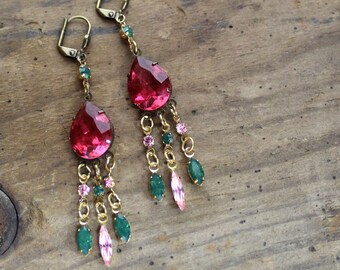 Sadie Green's Limited Edition Antique Glass & Swarovski Crystal Earrings