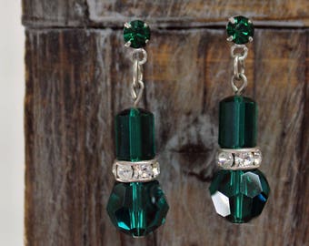 Sadie Green's Limited Edition Emerald Swarovski Crystal Earrings | Reign Jewelry | Tudors | Camelot | The Crown | The White Queen