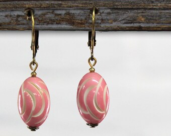 Sadie Green's Limited Edition Pink Antique Carved Celluloid Earrings