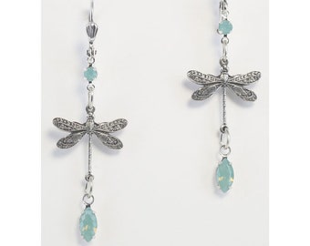 Sadie Green's Austrian Crystal Dragonfly Earring in Silver 1102NE-SP