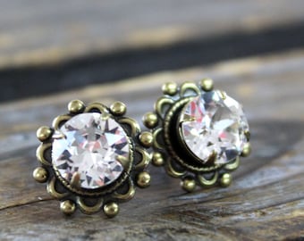 Sadie Green's Victorian Large Crystal Stud Earrings