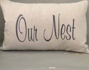 Our Nest Pillow Embroidered