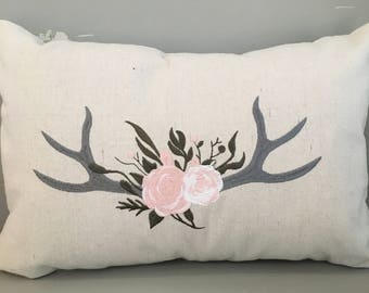 Anteler embroidered pillow lumbar size