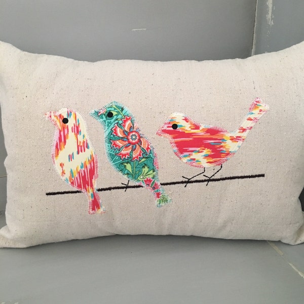 Appliqued Bird Pillow