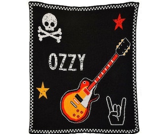 Nashville guitar baby bib guitar baby blanket guitar burp cloth guitar bundle gift set READY TO SHIP guitar teether guitar bandana bib
