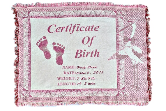 birth announcement blanket