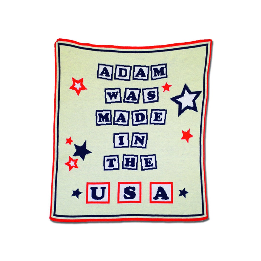 Made in the USA Baby Name Blanket Personalized American Pride Knit Baby