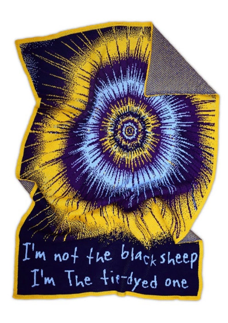 Tie Dye Black Sheep Knit Throw Fun Present Gag Gift Family Etsy