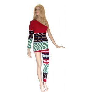 David Bowie Ziggy Stardust custom, 1973 Ziggy Stardust tour, Halloween, One shoulder-One Leg Bodysuit Costume - High Quality Knit Costume