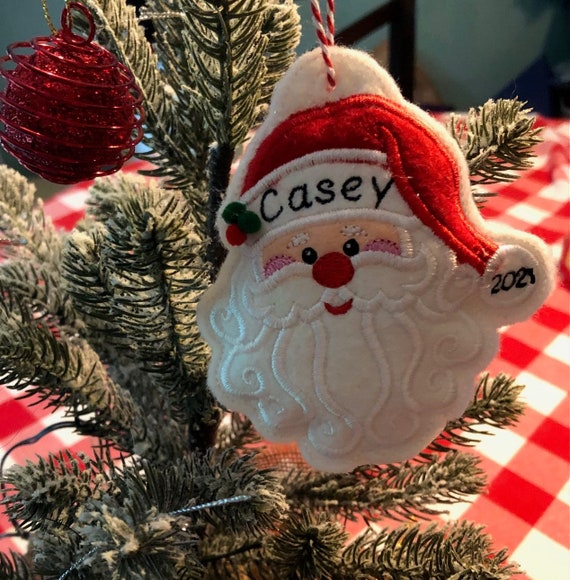2022 Santa Ornament Felt Stuffed Santa Claus Christmas | Etsy