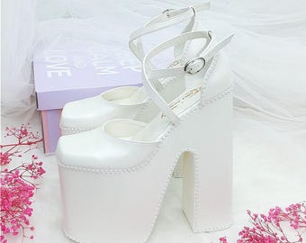 Platform Bridal Shoes: Comfortable Thick Heel Wedding Shoes