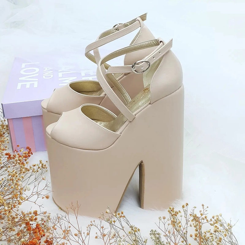 Extraordinary Nude High Heel Wedges Gallery