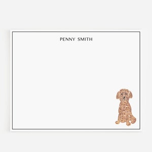 Golden Doodle Personalized Stationery | Watercolor Dog Notecard Set | Doodle Notecards | Animal Lover Stationery | Dog Stationery | Golden