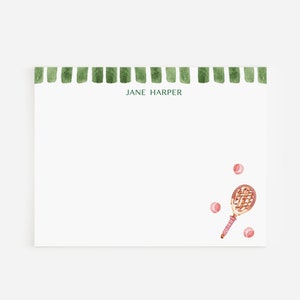 Tennis Racquet Flat Stationery | Tennis Ball Stationery | Cute Tennis Notecard Set | Sports Cards|  Personalized Stationary | Tennis Gifts |