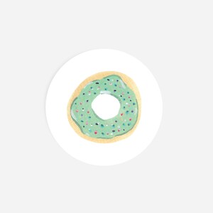 Donut Round Sticker | Watercolor Donut Stickers | Pink Donut Sticker | Cute Sticker | Food Sticker Sheet | Kids Stickers | Foodie Stickers |