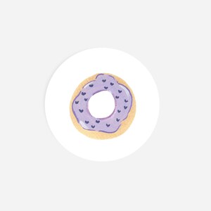 Donut Round Sticker | Watercolor Donut Stickers | Pink Donut Sticker | Cute Sticker | Food Sticker Sheet | Kids Stickers | Foodie Stickers |