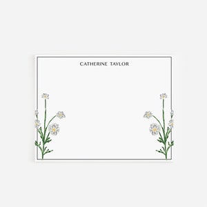 Personalized Daisy Floral Flat Stationery | Watercolor Floral Stationery | Cute Floral Notecard Set | Cute Gifts for Her | Daisyl Notecards