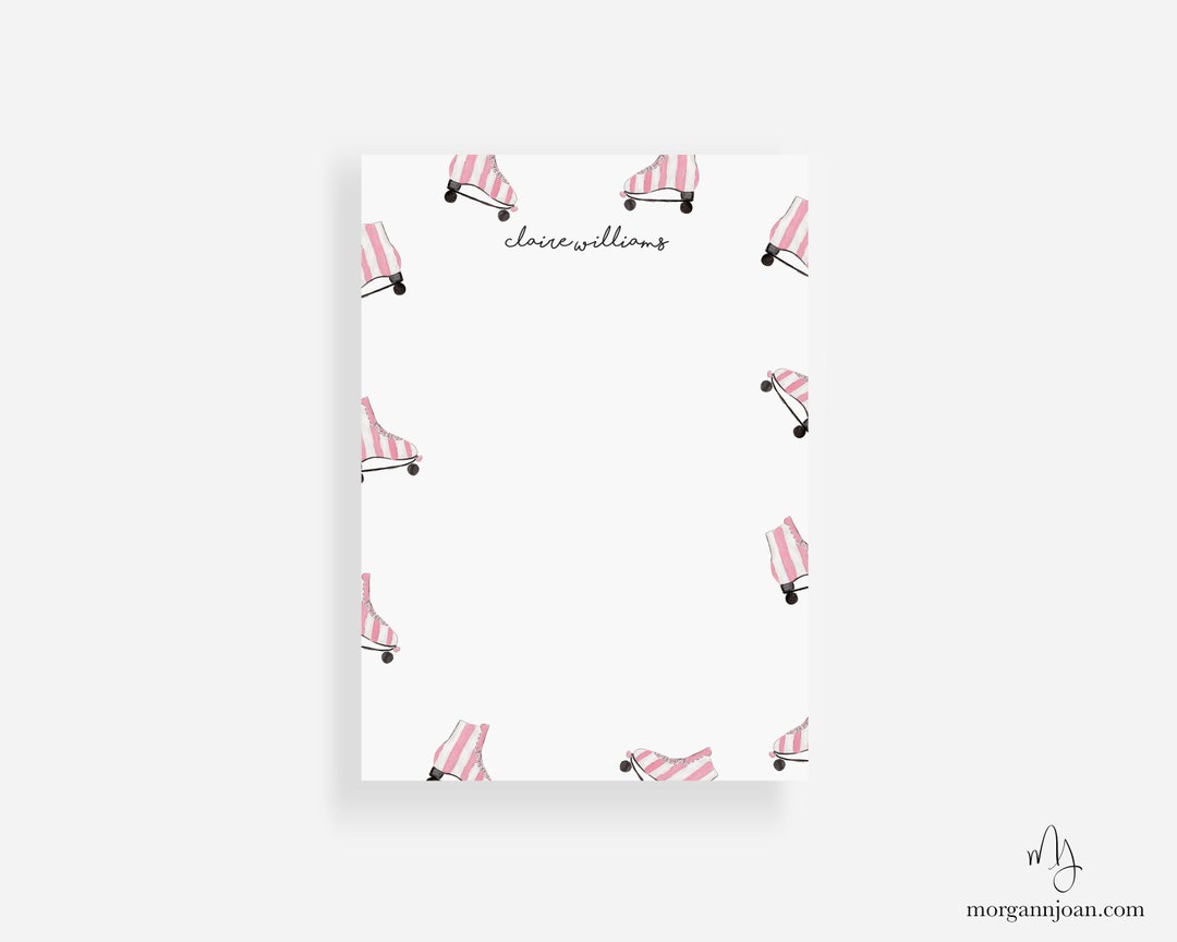 Roller Skate Notepad Roller Skate Party Gifts Personalized Etsy