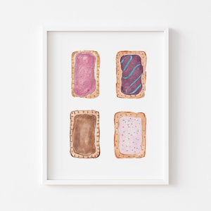 Poptart Art Print | Pastry Dessert Art | Kitchen Art Print | Watercolor Art Prints | Kitchen Decor | Dessert Wall Art | Barcart Art |