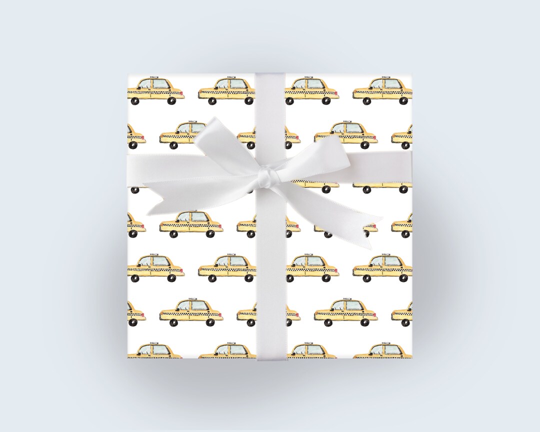 Yellow Taxi Wrapping Paper NYC Wrapping Paper Car Wrapping Etsy