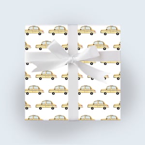 Yellow Taxi Wrapping Paper | NYC Wrapping Paper | Car Wrapping Paper | Birthday Wrapping Paper | Taxi Gift Wrap | NYC Gifts |