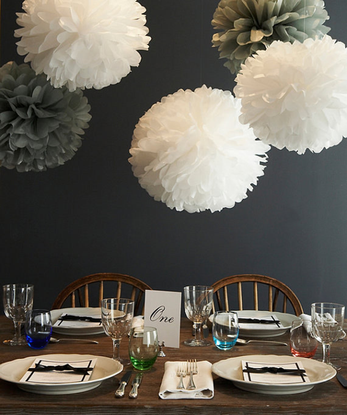 10pcs Tissue PAPER POM POMS hanging pom poms Wedding Party Etsy