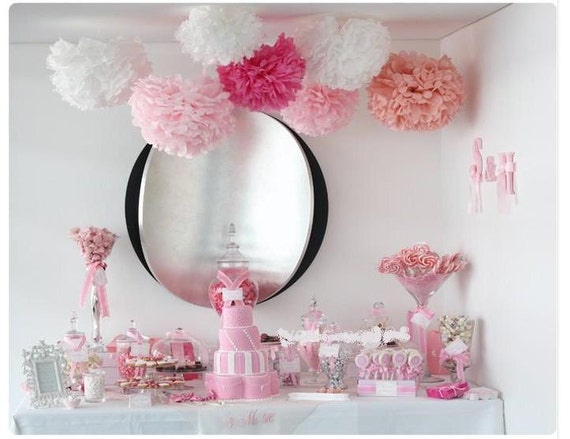 10pcs Tissue Paper Pom Poms Hanging Pom Poms Wedding Party Etsy