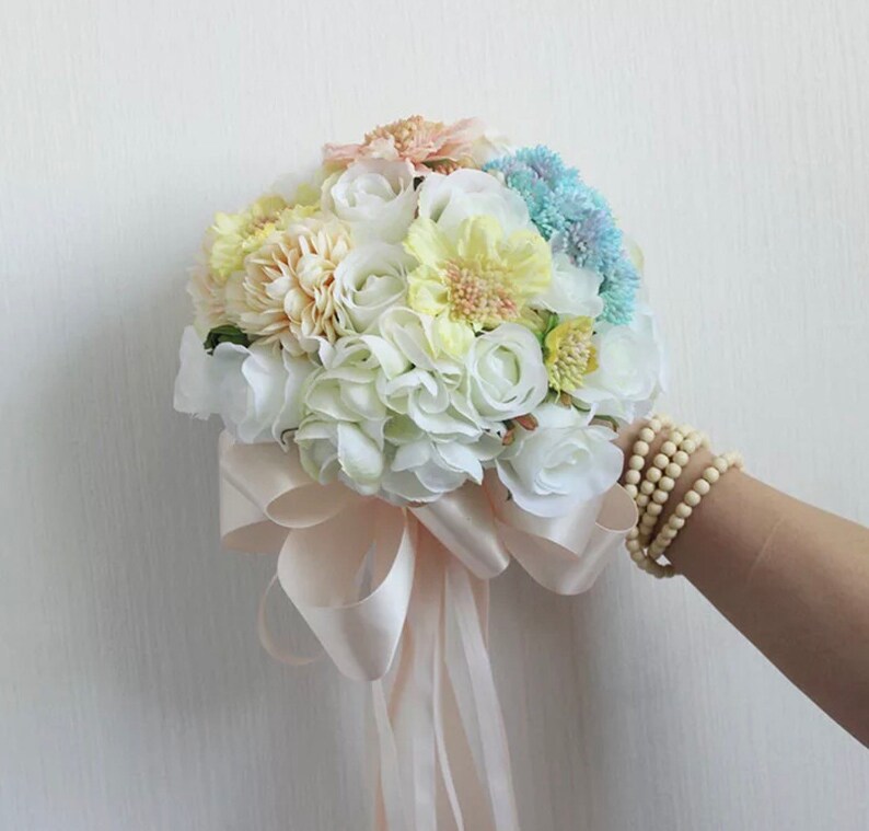 Handmade Natural Wedding Real Touch Flower Bouquet Bridal Etsy
