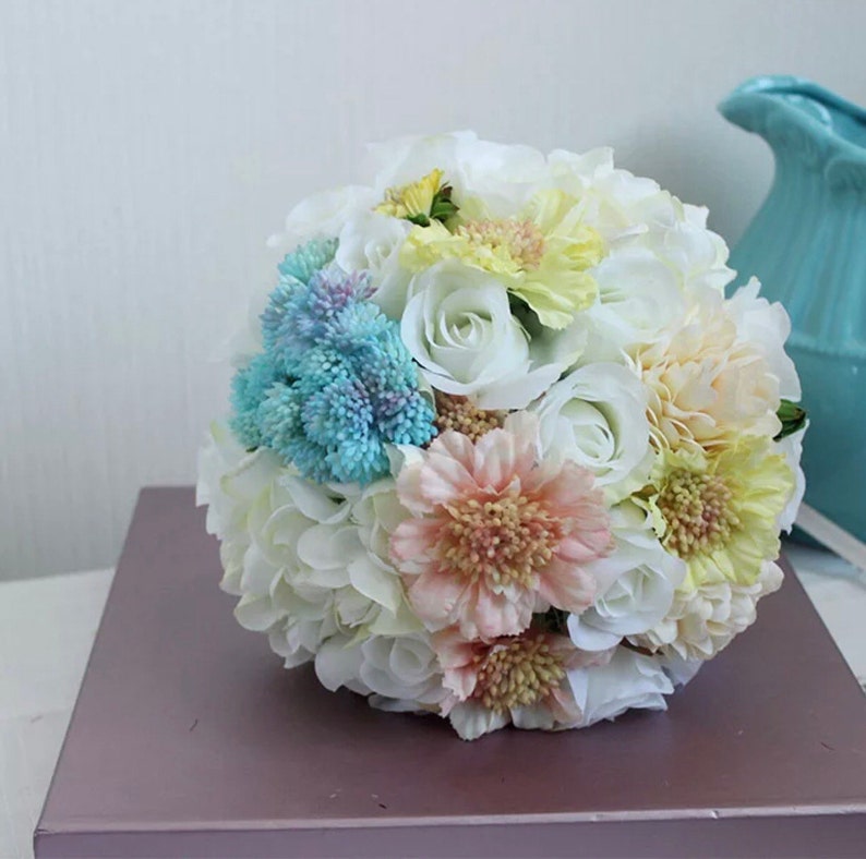 Handmade Natural Wedding Real Touch Flower Bouquet Bridal Etsy