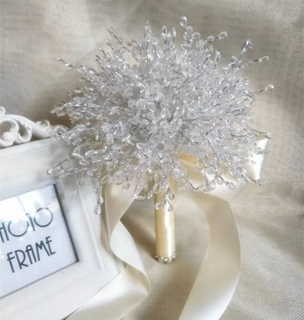 Crystal Bouquet Bridal Bridesmaid Bouquet Rustic Wedding Etsy